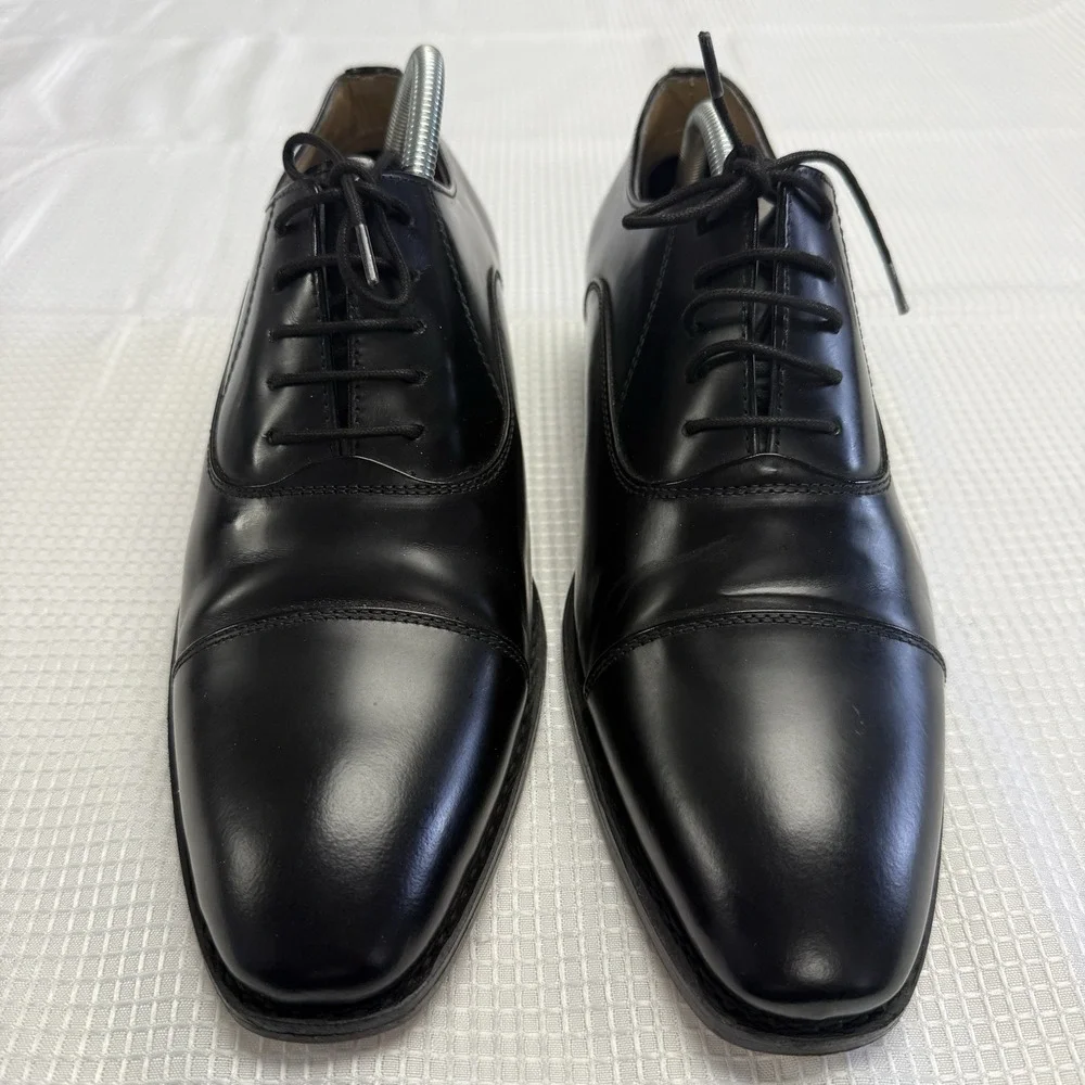 Anthony Veer Black Cap Toe Oxford Mens Dress Shoes 8.5‎ EE Leather
